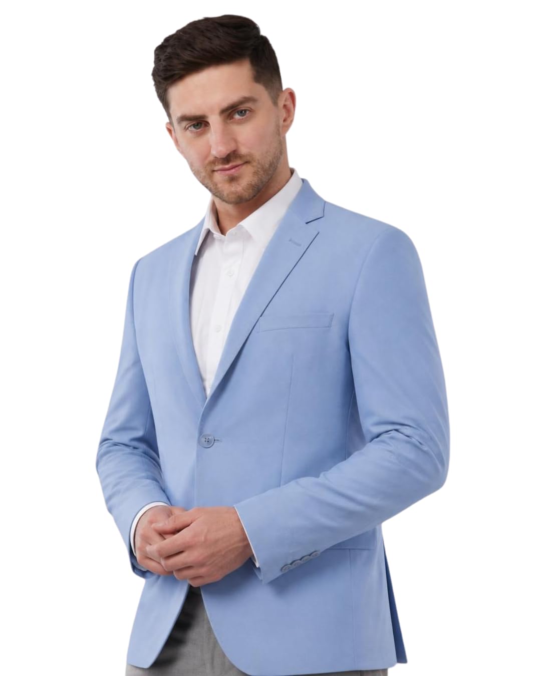 saintx Men's Premium 4-Way Comfy Stretch Sunscreen Blazer | Light Weight, Designed for Summers | Fully Lined | Comfort able Slim Fit | Wrinkle Resistant, All-Day Casual & Formal Signature Coat (JK11)-picture-25
