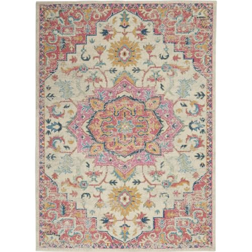 Tapete Decorativo Nourison Passion 114x94 cm Rosa miniatura 1