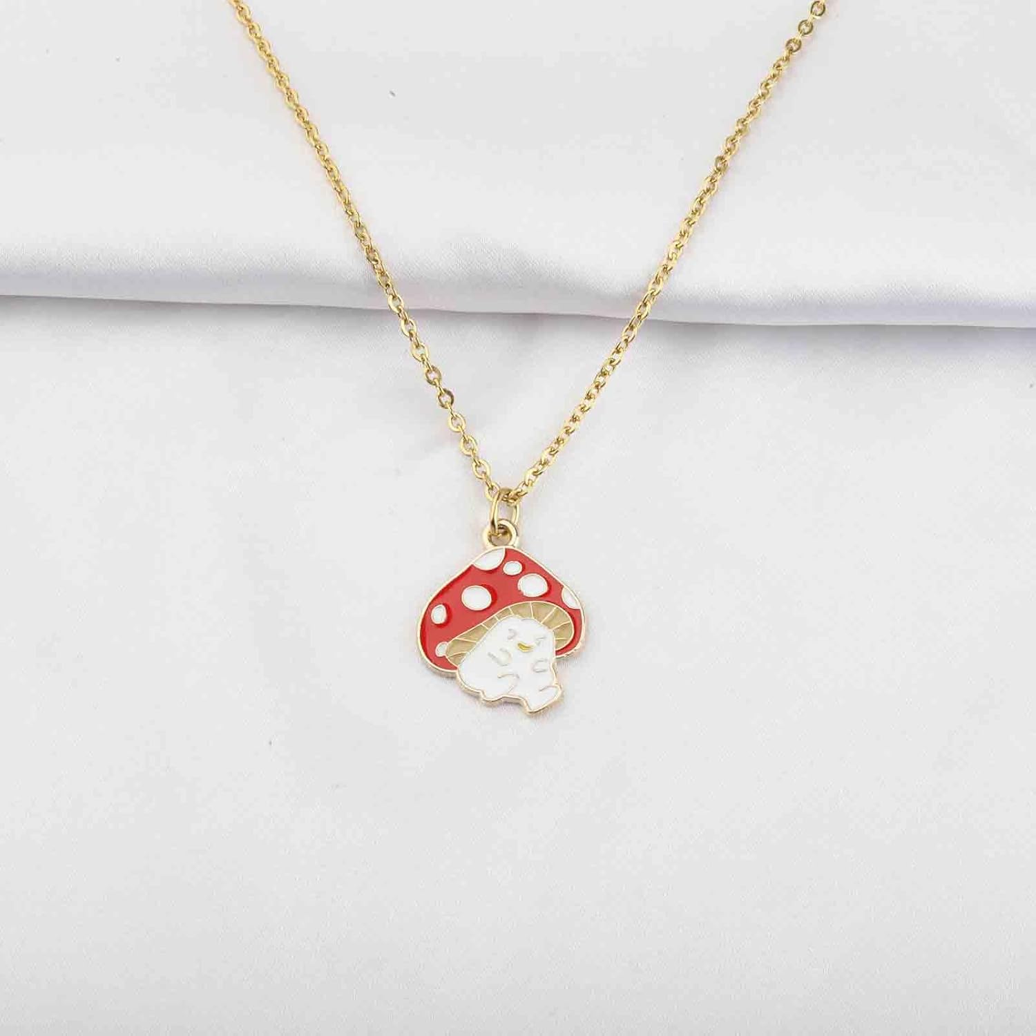 BNQL Mushroom Necklace Mushroom Gifts for Mushroom Lover Mushroom Jewelry Gifts Cute Mushroom Necklaces Pendant (Mushroom Necklace) - Image 7