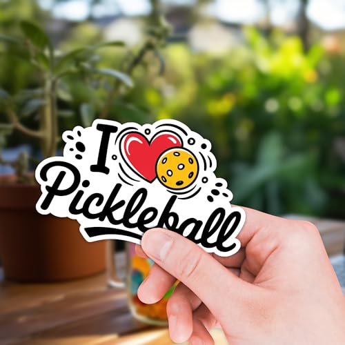 Image of Pickleball Sticker 8 Pcs (Large Size) Vinyl Stickers Laptop Waterproof Decal for Car Bumper Water Bottle Notebook Luggage Window Birthday Decorations - Size 4 Inches