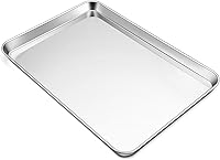 Vista 10 de TeamFar - Bandeja para hornear, 44,7 cm x 33 cm x 2,5 cm, bandeja para hornear grande de acero inoxidable para galletas, para horno, no tóxica