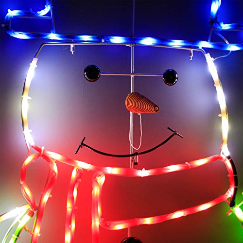Lighted Christmas Snowman 195 LED with Controller, Colorful Pre-lit Neon Light for Outdoor Indoor Home Garden Christmas Festival Party Decoration