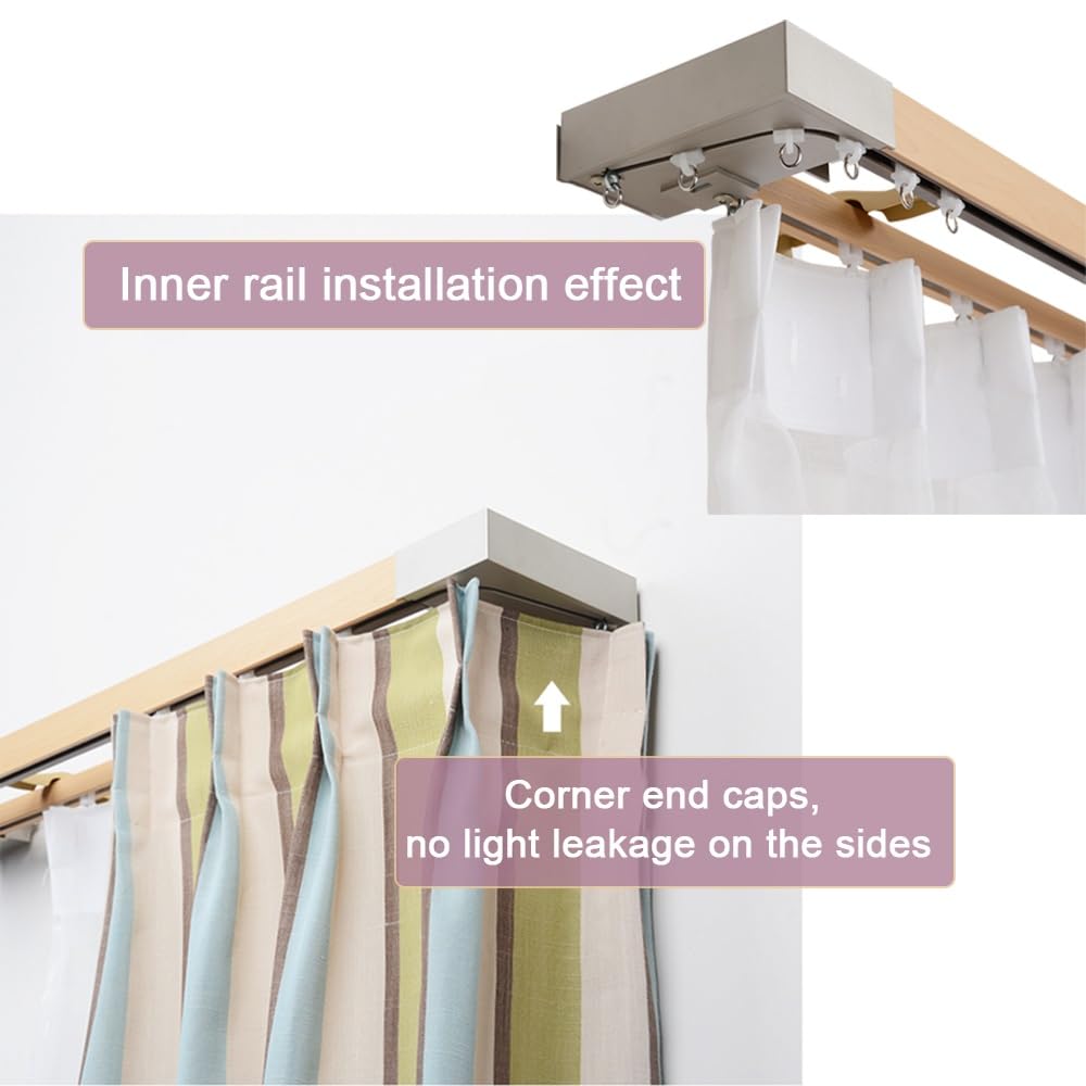 MaKefeile Rieles De Cortina Para Montar En La Pared En El Techo, Rieles De Cortina Divisores De Habitación, Riel De Cortina Para Sala De Estar, Dormitorio, Ducha, Divisor De Ducha, Blanco