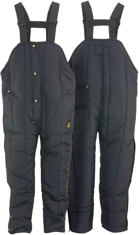 RefrigiWear Iron-Tuff High-Bib Overalls for Men, Rated to -50°F | Wind-Tight Finish, 400-Denier Shell, Hand-Warming Pockets, Thigh-High Zippers, Freezer Workwear, True Work Bibs