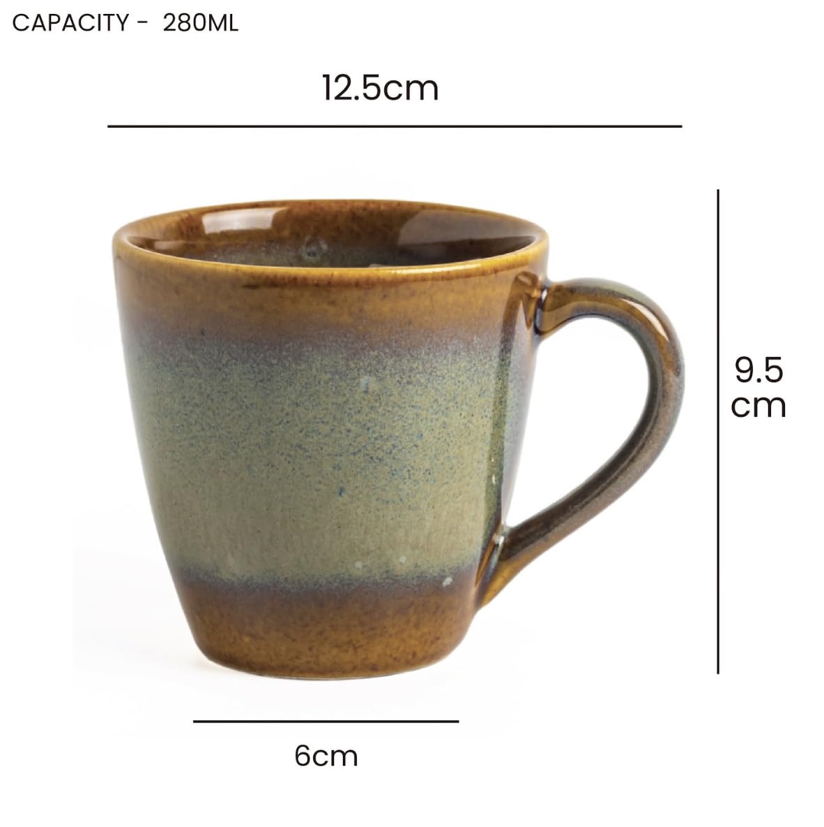 Sipologie Artisan Ceramic Coffee Mug 280ml,Set of 2 - Autumn Horizon 4