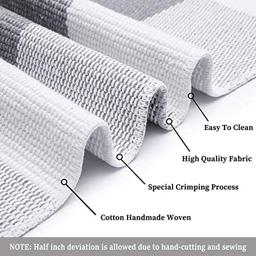 Kozyfly Buffalo Plaid Check Rug Runner 2' X 8' Grey Plaid Farmhouse Gray Checkered Washable Outdoor Area Rug For Kitchen/Laundry/Bathroom/Bedroom/Living Room #TOP4