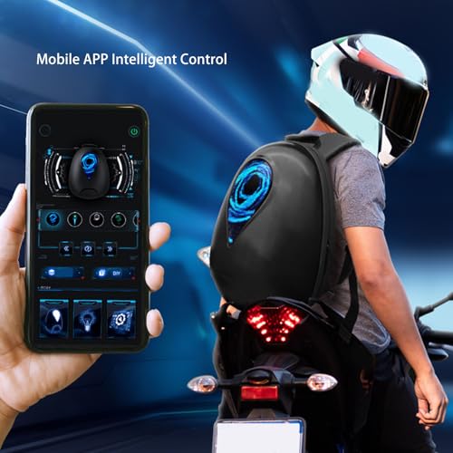 Sac à dos moto coque rigide programmable LED étanche Naroote