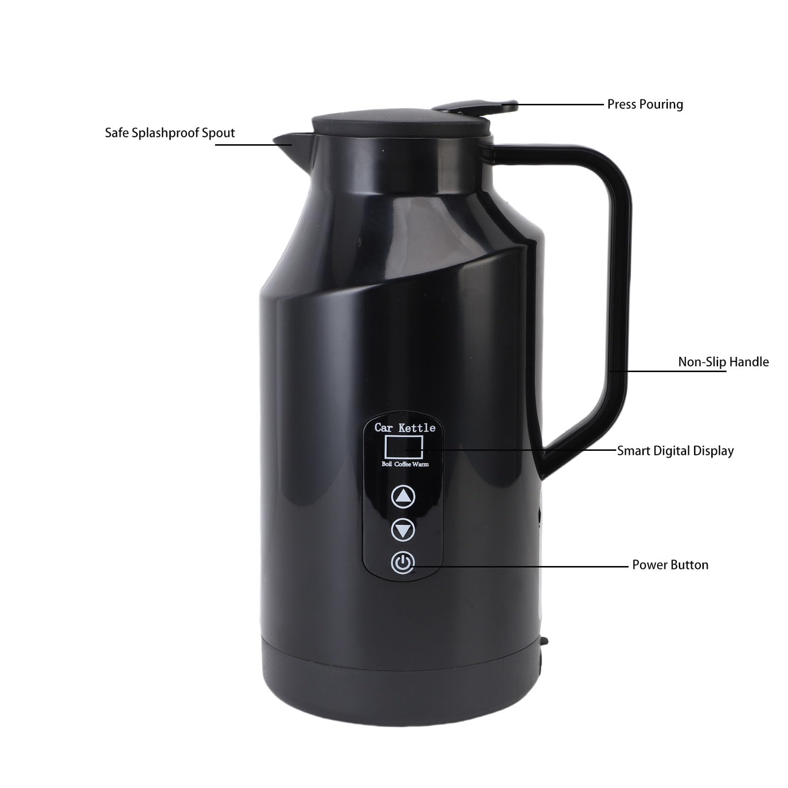 YUYTE Czajnik Elektryczny Samochodowy 1500ML z Dotykowym Ekranem LED,
