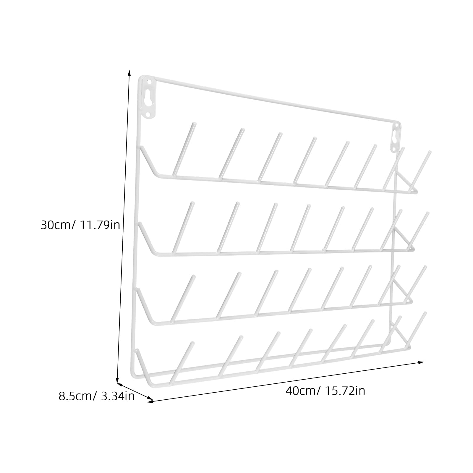 Organizador de Hilo Montado en Pared de Metal para 32 Carretes con Ganchos, Estante para Almacenamiento de Hilo de Bordar y Costura, Soporte Organizador para Manualidades