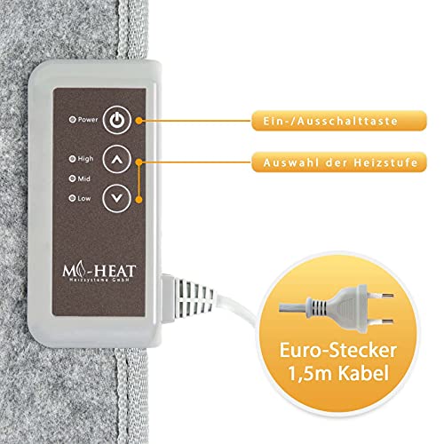 Mi-Heat infrarood bureauverwarming verwarmingspaneel 260W | vloerverwarming voor bureau werkplek onder de tafel | temperatuur tot 60°C opvouwbaar, grijs - Image 4