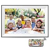 NexFoto 17 Inch 64GB FHD Large Digital Picture Frame WiFi, Digital Photo Frame Dual WiFi Light Sensor Touch Screen Easy to Share Photo Video via App, Gifts for Mom Men