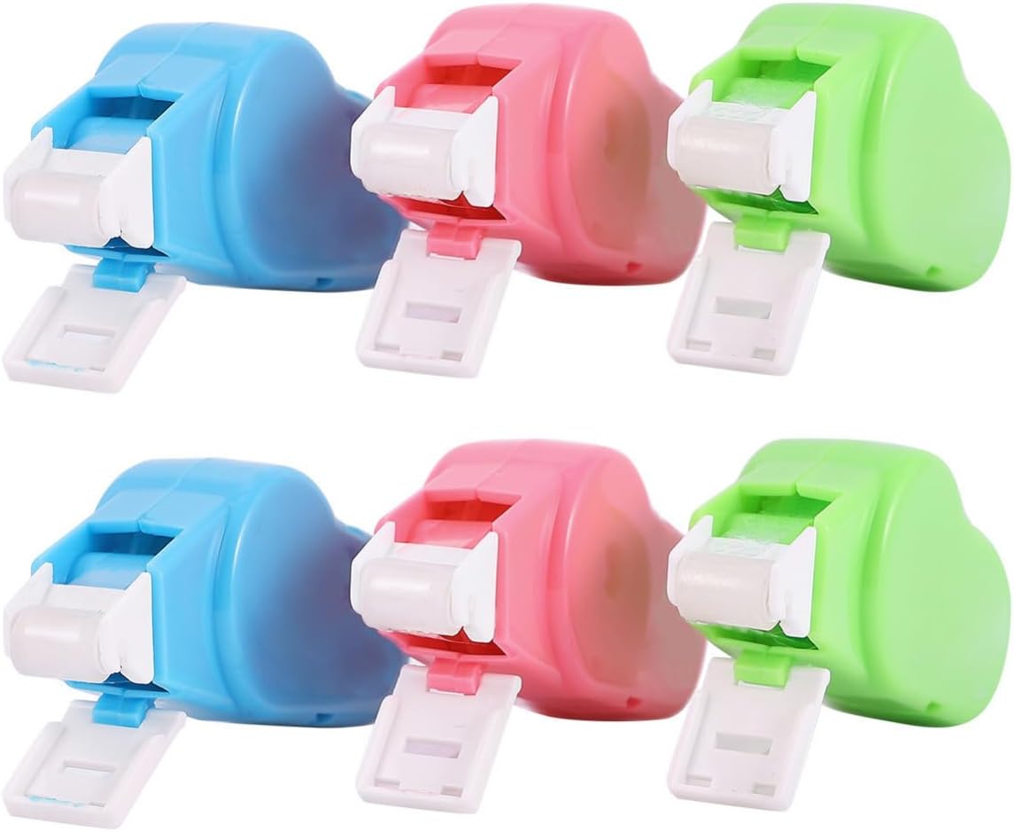 SECFOU Double Sided Adhesive Roller Tape Applicator for Scrapbooking DIY Art and Craft Projects, Quick No Spilling Glue Tape Dispenser with 6pcs Blue Mini Rollers