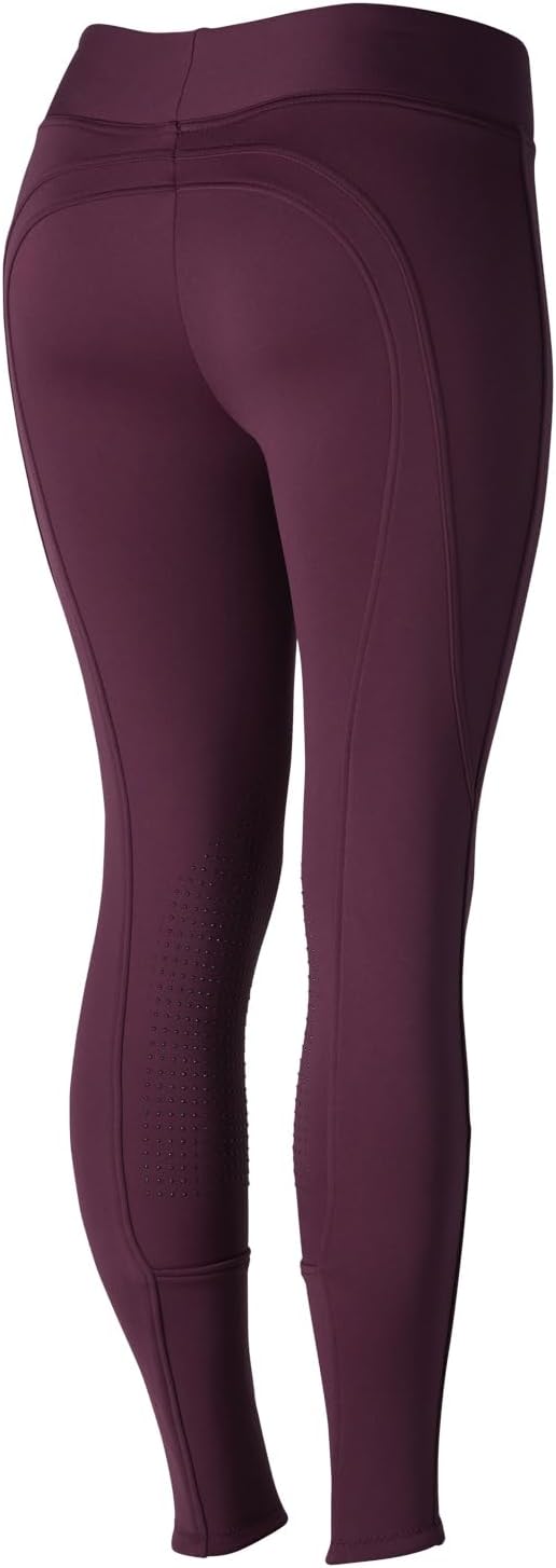 HORZE Active Women's Winter Fleece-Lined Silicone Knee Patch Equestrian Riding Tights