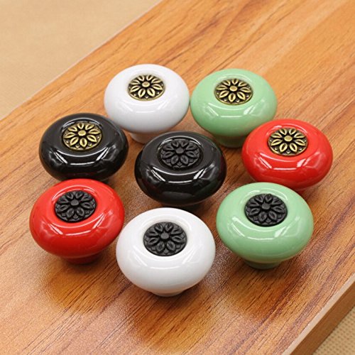 32 mm 8 pomelli/maniglie/maniglie in ceramica retrò per mobili da cucina, armadi, armadi, cassetti, cassettiere, cassettiere, cassettiere, ecc. Decorazioni per la casa fai da te vintage (Multi8pcs)