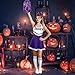 SATINIOR 4 Pcs Cheerleader Costumes for Women Adults Cheer Uniform Outfit for 2026 Halloween(Medium,Purple)