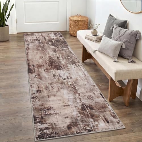 Image of Medallion Vintage Look Carpet for Living Room Bedroom Dining Room | Washable Area Rug with Non Slip TPR Backing | Modern Floor Carpet for Home(Design11-22x55 Inches)
