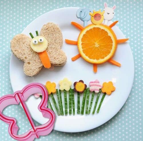 Miniatura 5 de Cortador de pan sándwich para niños, forma de frutas y verduras, juego de cortador de galletas para niños y niñas, lonchera Bento Box