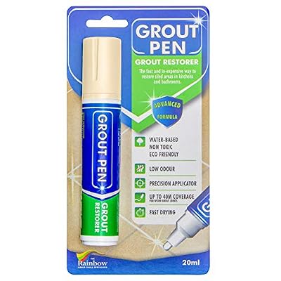 Grout Pen Cream Tile Paint Marker: Waterproof Tile Grout Colorant and Sealer Pen - Cream, Wide 15mm Tip