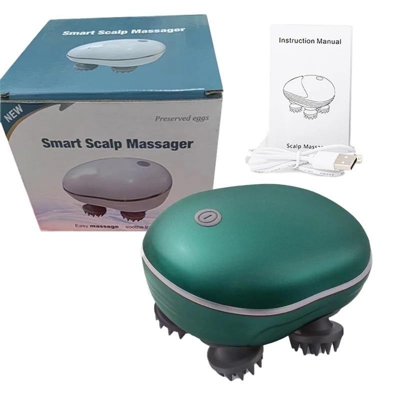 AHCS Electric Head,Scalp Massager | Rechargeable Head Kneading Massage Machine | 3 Speed Mode Handheld.Portable,Scalp Scratcher Body Massager for Hair Growth,Deep Clean & Stress Relaxation