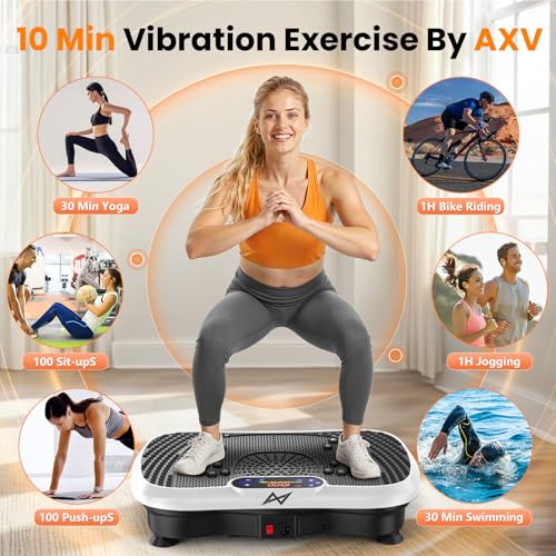 Image of AXV Vibration Plate Fitness Platform Exercise Machine Vibrating Shaking Full Body Shaker Workout Vibrate Stand Shake Board Sport for Weight Loss Fat Burner for Gym Home Office