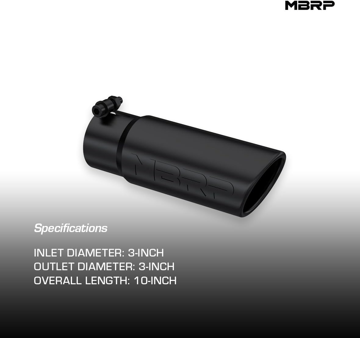 MBRP T5115BLK 3.5" O.D. Angled Rolled End Exhaust Tip (Black Coated)