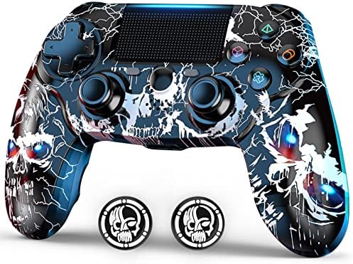XISOGUU Wireless Controller for Playstation 4, Wireless Controller for PS4/Pro/Slim/, with Double Shock/Stereo Headset Jack/Touch Pad/Six-axis Motion Control (Black Graffiti Style)