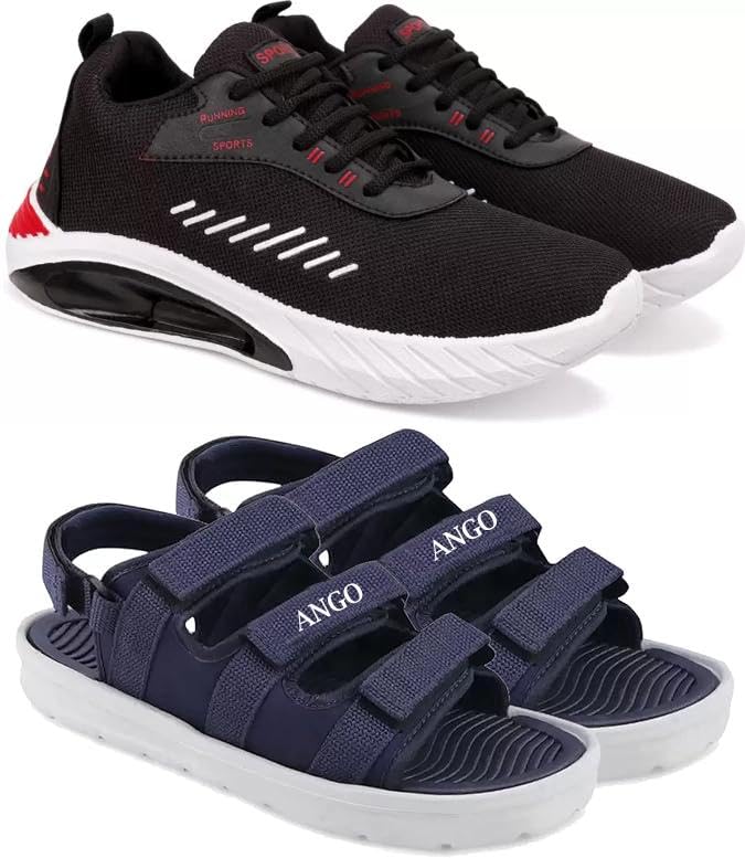 Exclusive Range of Trend-Inspired Comfortable Sports Running Shoes for Men (Pack of 2) Multi-image-23