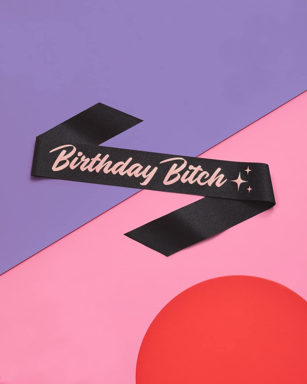 XO, Fetti Black Glitter + Rose Gold Foil Birthday Sash for Women | Decorations - 21st, 30th, Birthday Girl