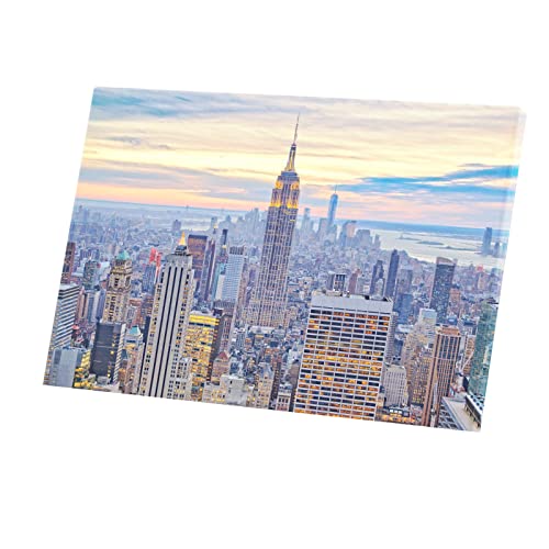 Tableau décoration New York cadre Manhattan nuit panorama Empire State Building