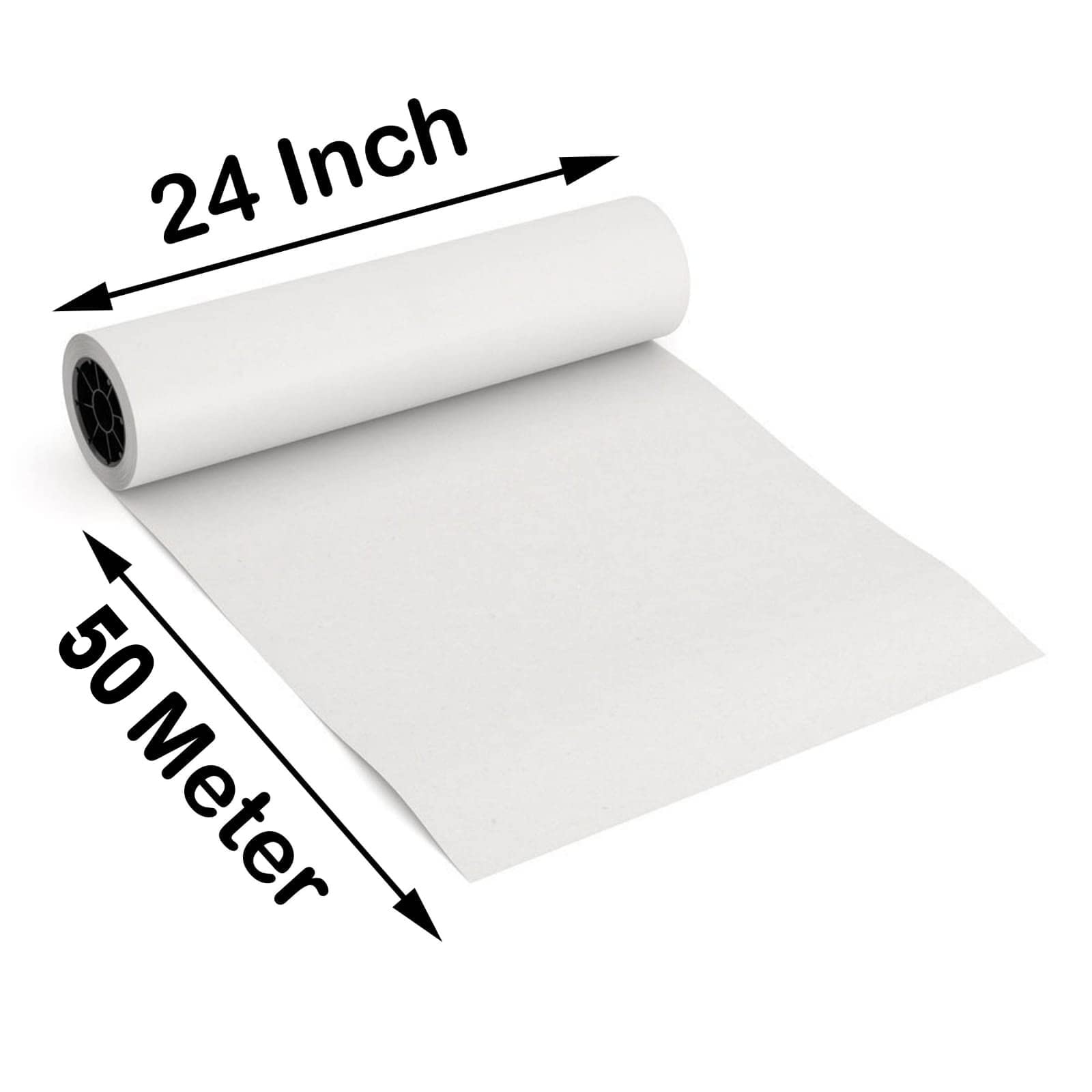 YNK White Paper roll 24 inch 100 gsm Perfect for Wall Art Painting & Paper Drawing Papers Rolls for Kids Easel and Wrapping (50 meter) - 4 mm Thickness Jute Rope (25 Meter) Free with This Product