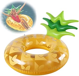 Giant Inflatable Pineapple Pool Float - Floaties for Adults Swim Inner Tube Fruit Pool Float Swimming Ring Pool Float Inner Tube Outdoor Beach Party Play Pool Water Fun Toy for Adults