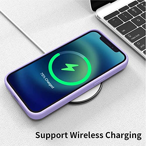 Image of MIDOS Back Cover Compatible with iPhone 14 Plus Case Liquid Silicone Full Protection Shock Proof Back Cover for iPhone 14 Plus (2022) 6.7 inch (Purple)