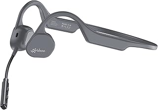 VIDONN Open Ear Headphones, Bluetooth Headset with Noise-Canceling Boom Microphone, Sweat Resistant Sports Headphones, 10+ Hours Playtime Wireless Headset for Office Business, Online Teaching(Black)