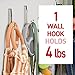 Command Large Brushed Nickel Double Hooks, 2 Hooks and 2 Strips, Damage Free Hanging Wall Hooks with Adhesive Strips, No Tools Coat Hooks for Hanging Home Decor, Holds up to 4 lb