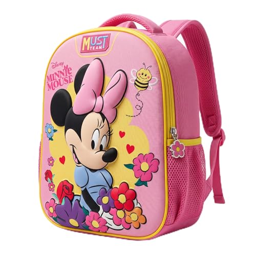Disney Minnie Mouse Preschool Backpack 1 Case | Cute Nursery Daypack with Bottle Pocket & Padded Straps | Lightweight 1-Compartment Kindergarten Bag | Kids Lunch Travel Fashion Backpack