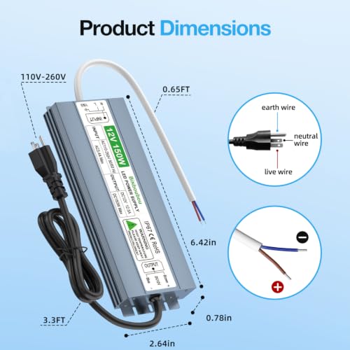 12V LED Driver Power Waterproof IP67 Low Voltage Transformer 150W 12.5A by BiNboubou - Used condition - Image 5