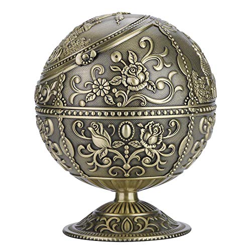 Wifehelper Cendrier Coupe-Vent en métal avec Couvercle Motif Rond estampé