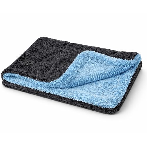 Image of Storite Microfiber Cloth for Car Cleaning -1100 GSM Ultra Soft & Super Absorbent Car Drying Towel | Lint-Free & Scratch-Free Automotive Cleaning Cloth for Car Wash & Detailing | Blue /Grey(60 x 40 cm)