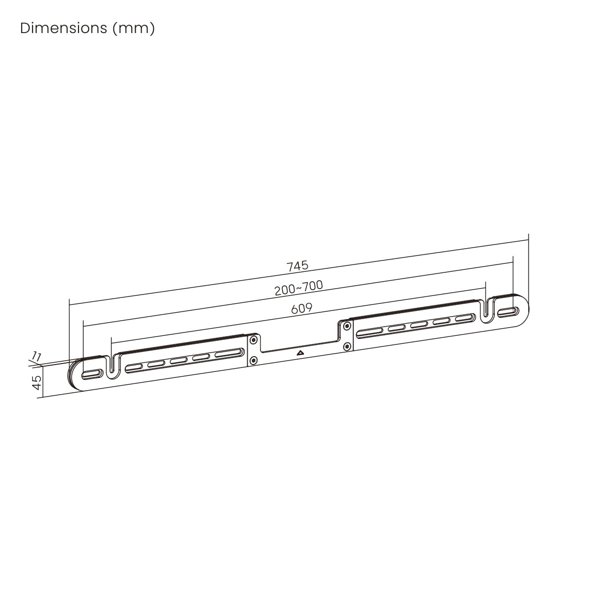 My Wall Support Mural pour Barre de Son Sonos® Arc Ultra HS29L – Design Fin, Amortissement Anti-Vibrations, Montage Flexible au-Dessus et au-Dessous du téléviseur
