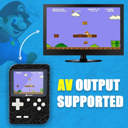 Image of Sameo Handheld Video Game Console, Dreamboy Retro Mini Game with 500 Classic Retro Game TV Compatible for Kids, Rechargeable 8 Bit Classic (Marble Black)