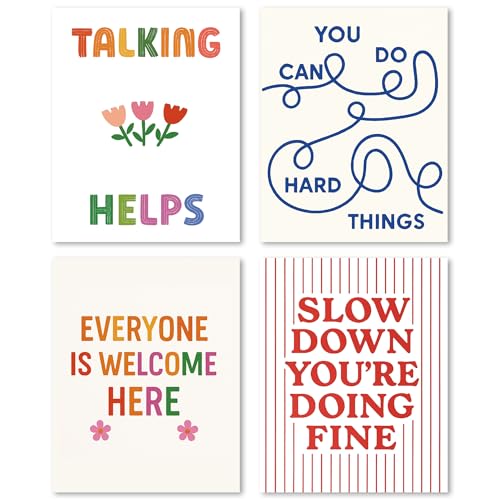 FGFK Boho Colorful Positive Affirmations Wall Art Prints Set of