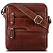 ROYALZ 'Oregon' Sacoche à Bandoulière Petit Homme Cuir Véritable Sac à MainVintage pour Tablette iPad 9,7 Pouces Messager Besace Sac à l'épaule, Couleur:Marron Cognac Roma
