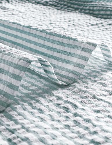 Image of VATPAVE Mens Striped Summer Shirt Casual Button Down Short Sleeve Beach Shirts Cotton Shirts for Men