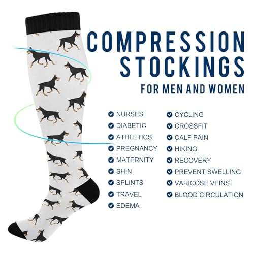 Image of Compression Socks for Women & Men, Knee High Socks for Circulation Medical Running Athletic Nurse Travel