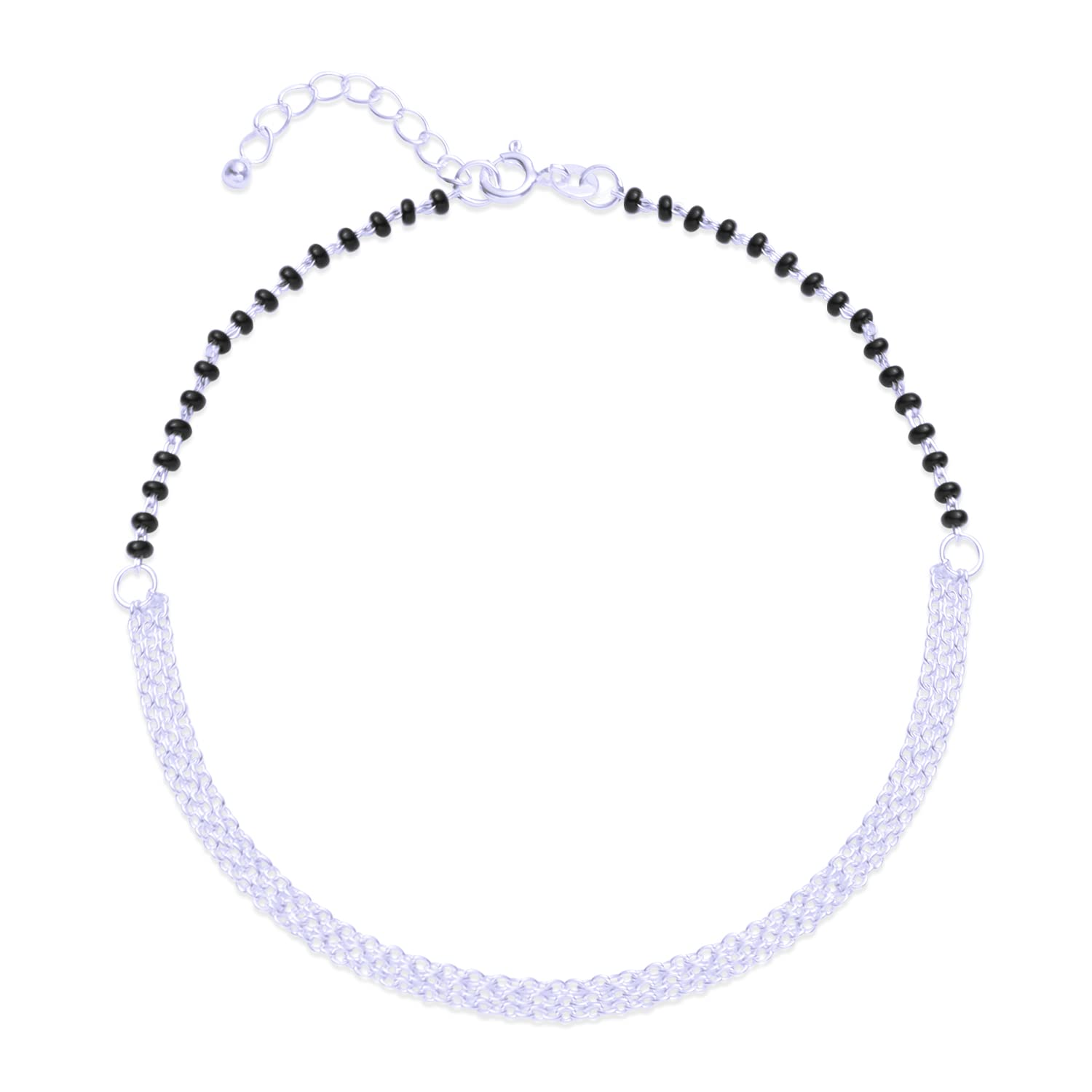 NEMICHAND JEWELS Pure 925 Sterling Silver Black Bead silver nazariya Anklet payal for women & Girls -1pc (B0BTZ27HB6) Amazon Price History, Amazon Price Tracker