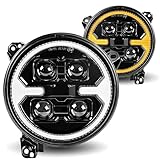 Auto Buero 9 Inch 1000% Bright LED Headlights for Jeep Wrangler JL/JLU Unlimited 2018-2025,Gladiator JT 2019-2025,DOT Approved Black Round Front Headlights with DRL and Turn Signal