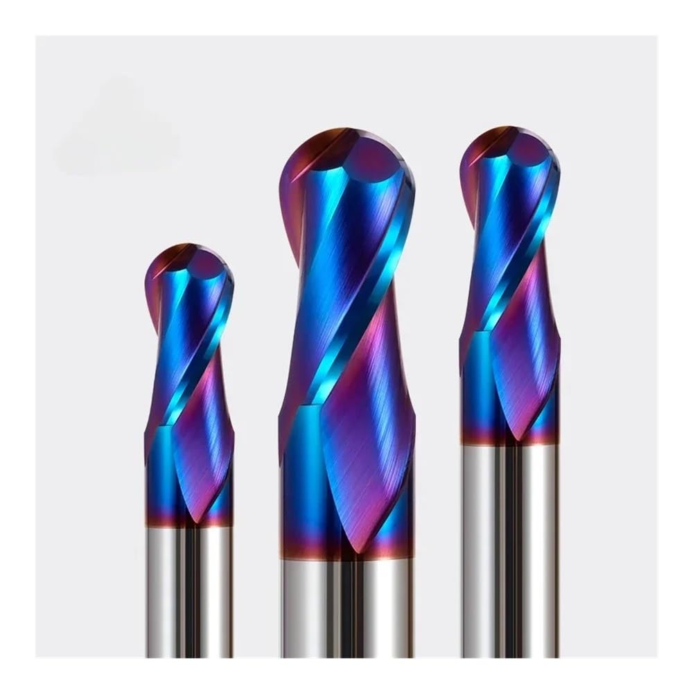 Ball Nose End Mill Tungsten Carbide Cutter CNC Router Bit Milling Tool R0.5 6mm 8mm 10mm 12mm Metal(R6x24xD12x75L)
