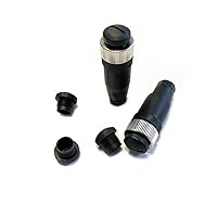 Vista 2 de 10 tapas protectoras de plástico M12, juego surtido de tapas de tornillo negras M12 para enchufes de montaje en panel