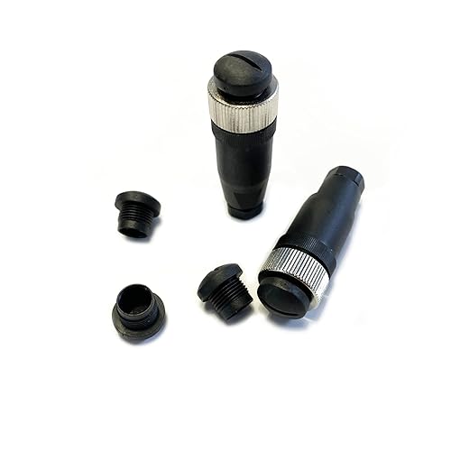 Miniatura 2 de 10 tapas protectoras de plástico M12, juego surtido de tapas de tornillo negras M12 para enchufes de montaje en panel