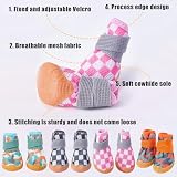 4 Stück Hundeschuhe Pfotenschutz für Kleine Hunde, Sommer Atmungsaktive Hundestiefel mit Anti-Rutsch Gummisohle, Hundeschuhe Pfotenschutz für heiße Straßen Spazierengehen Outdoor (Grün, M)